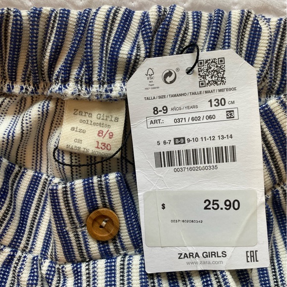 NWT Zara Girls Striped Mini Skirt - Picture 3 of 9